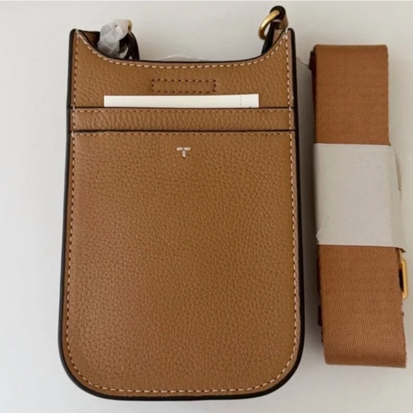 NWOT 👛👝 👜 #WOMENS #TORYBURCH THEA #LEATHER #CELLPHONE #CROSSBODY BAG IN TAN - Picture 5 of 7